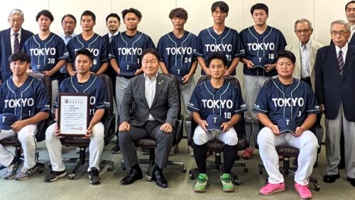 軟式野球部が稲城市長を表敬訪問しました！